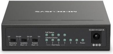 Mercusys Switch MERCUSYS Desktop/pedestal 6x10Base-T / 100Base-TX PoE+ ports 4 MS106LP MS106LP | Elektrika.lv