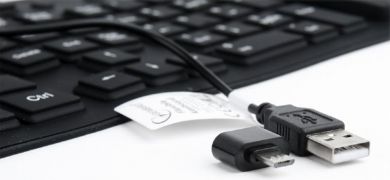 Gembird FLEXIBLE, ENG Klaviatūra ar vadu, USB, Melna KB-109F-B | Elektrika.lv