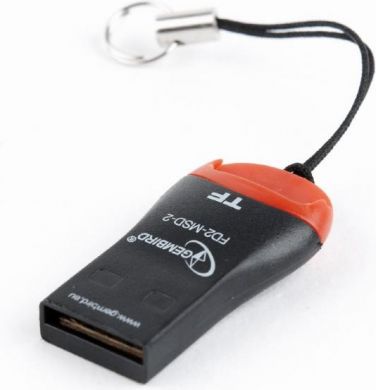 Gembird Memory card reader USB2 MICROSD, Black FD2-MSD-3 | Elektrika.lv