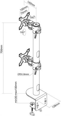 Neomounts MONITOR ACC DESK MOUNT 17-49"/FPMA-D960DVBLACKPLUS NEOMOUNTS FPMA-D960DVBLACKPLUS | Elektrika.lv