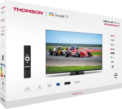 THOMSON TV Set THOMSON 43" 4K/Smart QLED 3840x2160 Wireless LAN Bluetooth Google TV Black 43QG7C14 43QG7C14 | Elektrika.lv