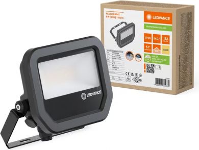 LEDVANCE LED floodlight FL 10 P 8W 1K2LM 830 PS SY100 BK black 4099854305689 | Elektrika.lv