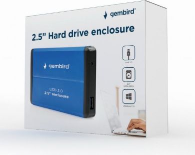 Gembird HDD CASE EXT. USB3 2.5"/BLUE EE2-U3S-2-B GEMBIRD EE2-U3S-2-B | Elektrika.lv