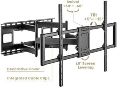 Gembird TV SET ACC WALL MOUNT 60-120"/WM-120ST-01 GEMBIRD WM-120ST-01 | Elektrika.lv
