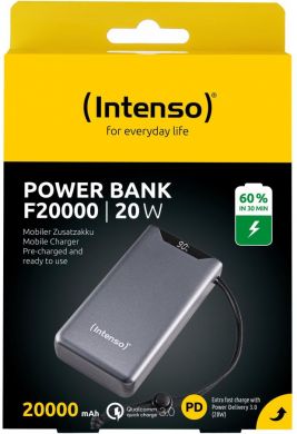 INTENSO POWER BANK USB 20000MAH QC3.0/GREY F20000 7332054 INTENSO 7332054 | Elektrika.lv