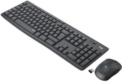 Logitech Wireless keyboard and mouse, MK295, ENG, USB, AA/AAA, Black 920-009800 | Elektrika.lv