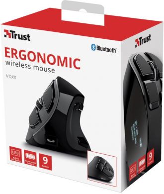 TRUST Computer mouse VOXX, Wireless, Bluetooth, Rechargeable, Black 23731 | Elektrika.lv