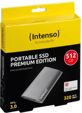 INTENSO External SSD, 512GB, USB 3.0, 1,8", Grey 3823450 | Elektrika.lv