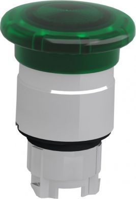 Schneider Electric Head for illuminated push button, Harmony XB4, metal, green mushroom 40mm, 22mm, universal LED, spri ZB4BW433 | Elektrika.lv