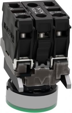 Schneider Electric Green flush complete illum pushbutton &Oslash;22 spring return 1NO+1NC 24V. range of product: Harmony XB4 - device short name: XB4 - fixing collar material: zamak - mounting diameter: 22 mm - operator additional information: with plain lens - contacts type XB4BW33B5 | Elektrika.lv