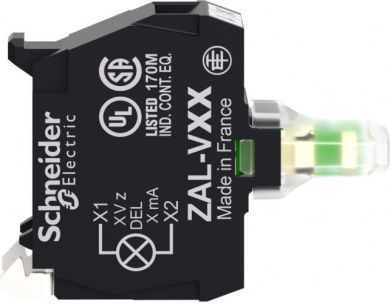 Schneider Electric White light block for head &Oslash;22 integral LED 24 V, screw clamp terminals. range of product: Harmony XAL - product or component type: light block - device short name: ZALV - product destination: for XB5 &Oslash; 22 mm control and signalling units - mounting o ZALVB1 | Elektrika.lv