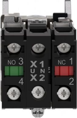 Schneider Electric Blue flush complete illum pushbutton &Oslash;22 spring return 1NO+1NC 24V. range of product: Harmony XB4 - device short name: XB4 - fixing collar material: zamak - mounting diameter: 22 mm - operator additional information: with plain lens - contacts type a XB4BW36B5 | Elektrika.lv