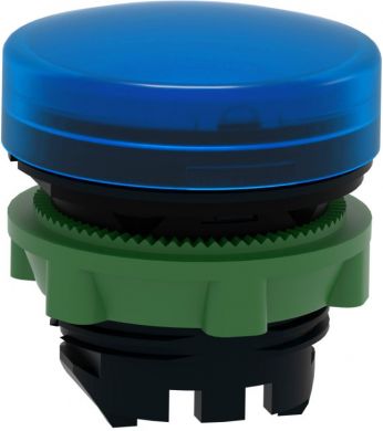 Schneider Electric Blue pilot light head &Oslash;22 plain lens for integral LED. range of product: Harmony XB5 - product or component type: head for pilot light - product compatibility: integral LED - device short name: ZB5 - mounting diameter: 22 mm - operator additional inf ZB5AV063 | Elektrika.lv