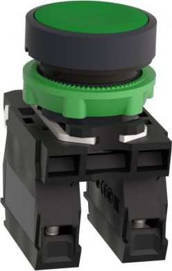 Schneider Electric Push button, plastic, flush, green, &Oslash;22, 1NO+1NC, Harmony XB5 XB5AA35 | Elektrika.lv