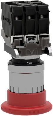 Schneider Electric Red &Oslash;40 Emergency stop, switching off &Oslash;22 trigger latching turn release 1NO+2NC. range of product: Harmony XB4 - product or component type: complete emergency switching off pushbutton - device short name: XB4 - bezel material: chromium plated metal - XB4BS84441 | Elektrika.lv