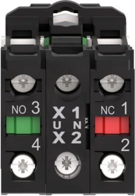 Schneider Electric Green flush complete illum pushbutton &Oslash;22 spring return 1NO+1NC 24V. range of product: Harmony XB5 - device short name: XB5 - fixing collar material: plastic - mounting diameter: 22 mm - operator additional information: with plain lens - contacts typ XB5AW33B5 | Elektrika.lv