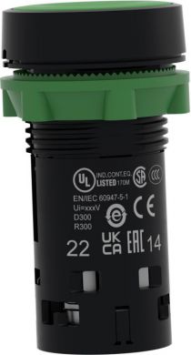Schneider Electric PB, Spring Rtn, green, NO+NC. range of product: Harmony XB7 - device short name: XB7 - mounting diameter: 22 mm - IP degree of protection: IP20 (rear face) conforming to IEC 60529, IP65 (front face) conforming to IEC 60529 - contacts type and composi XB7NA35 | Elektrika.lv