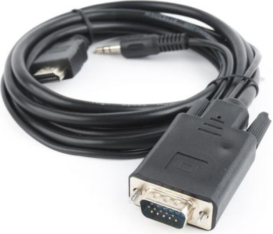 Gembird CABLE HDMI TO VGA +3.5MM/3M A-HDMI-VGA-03-10 GEMBIRD A-HDMI-VGA-03-10 | Elektrika.lv