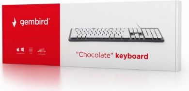 Gembird CHOCOLATE ENG Klaviatūra ar vadu, USB, Melna KB-CH-01 | Elektrika.lv