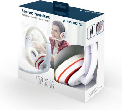 Gembird HEADSET STEREO WHITE/MHS-03-WTRD GEMBIRD MHS-03-WTRD | Elektrika.lv