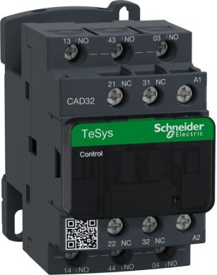 Schneider Electric TeSys D control relay, 3 NO+2 NC, <= 690 V, 110 V AC standard coil. product or component type: control relay - device short name: CAD - contactor application: control circuit - utilisation category: AC-14, AC-15, DC-13 - pole contact composition: 3 N CAD32F7 | Elektrika.lv