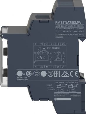 Schneider Electric voltage control relay, Harmony Control Relays, 5A, 2CO, range 1..100V, 24..240V AC DC RM35UA12MW | Elektrika.lv