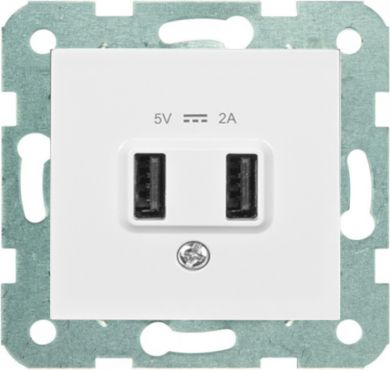 VIKO by Panasonic USB Kontaktligzda 2x 5V, 2A, balta, Karre 90967101 | Elektrika.lv