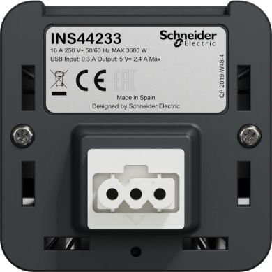 Schneider Electric Unica system+ - Mod Unit - 4xDE SO+USBA/C - Anthracite INS44233 | Elektrika.lv