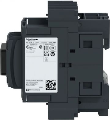 Schneider Electric Contactor, TeSys Deca, 4P(4 NO), AC-1, <=440V, 60A, 220VDC standard coil, lugs-ring terminals LC1DT60A6MD | Elektrika.lv