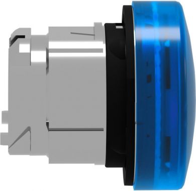 Schneider Electric Head for pilot light, Harmony XB4, blue, 22mm, with grooved lens, universal LED ZB4BV063S | Elektrika.lv