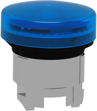 Schneider Electric Head for pilot light, Harmony XB4, blue, 22mm, with grooved lens, universal LED ZB4BV063S | Elektrika.lv