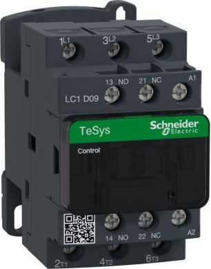 Schneider Electric Kontaktors, TeSys Deca, 3P(3NO), AC-3/AC-3e, <=440V, 9A, 440V AC 50/60Hz spole, skrūvju spailes LC1D09R7 | Elektrika.lv