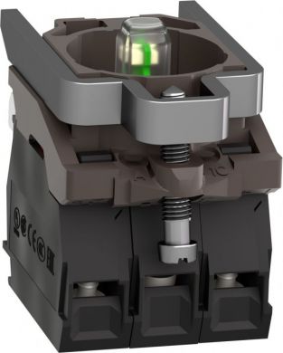 Schneider Electric Complete body contact assembly and light block, Harmony XB4, metal, universal LED, body fixing colla ZB4BW0B15 | Elektrika.lv