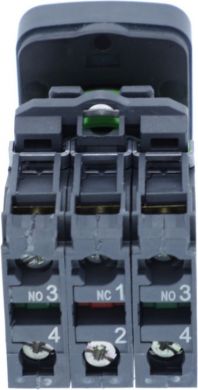 Schneider Electric Triple headed push button, Harmony XB5, plastic, 22mm, marked, 1 green flush I + 1 red projecting ST XB5AA731327 | Elektrika.lv