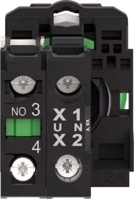 Schneider Electric Illuminated push button, Harmony XB5, plastic, white flush, 22mm, universal LED, plain lens, 1NO, 24 XB5AW31B1 | Elektrika.lv