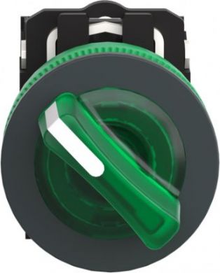 Schneider Electric Illuminated selector switch, Harmony XB5, grey plastic, green handle, 30mm, universal LED, 2 positio XB5FK123B5 | Elektrika.lv