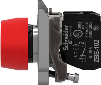 Schneider Electric Complete push button, Harmony XB4, red pushbutton &Oslash;22 mm, spring return, 1 NC, ATEX XB4BPS42EX | Elektrika.lv