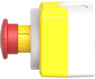 Schneider Electric Control station, Harmony XALD, XALK, plastic, yellow lid, 1 Estop push button 40mm, turn to release, XALK178W3B140G | Elektrika.lv