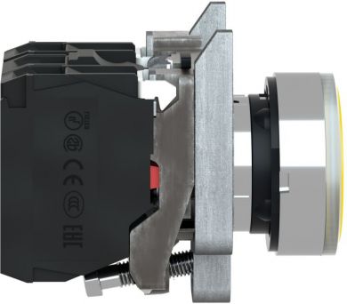 Schneider Electric Illuminated push button, Harmony XB4, metal, flush, orange, 22mm, spring return, lt 250V, 1NO+1NC XB4BW3565 | Elektrika.lv