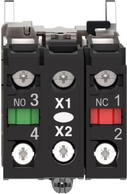 Schneider Electric Light block with body fixing collar, Harmony XB4, metal, for BA9s bulb, lt 250V, 1NO+1NC ZB4BW065 | Elektrika.lv