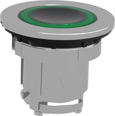 Schneider Electric Head for illuminated push button, Harmony XB4, plastic, green flush, 30mm, universal LED, spring ret ZB4FW933 | Elektrika.lv