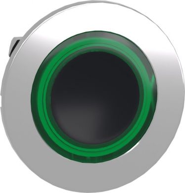 Schneider Electric Head for illuminated push button, Harmony XB4, plastic, green flush, 30mm, universal LED, spring ret ZB4FW933 | Elektrika.lv
