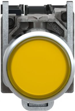 Schneider Electric Illuminated push button, Harmony XB4, metal, orange flush, 22mm, universal LED, plain lens, 1NO + 1N XB4BW35M5 | Elektrika.lv