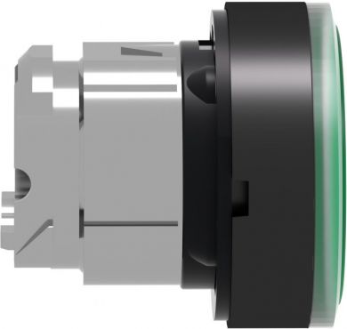 Schneider Electric Head for illuminated push button, Harmony XB4, green flush, 22mm, universal LED, spring return, plai ZB4BW3337 | Elektrika.lv