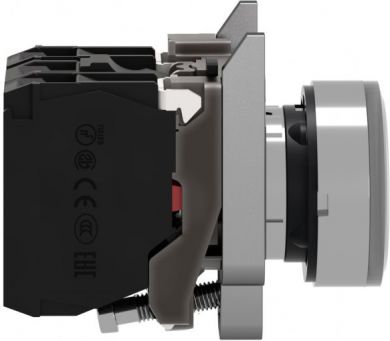 Schneider Electric Illuminated push button, Harmony XB4, metal, white flush, 22mm, universal LED, plain lens, 1NO + 1NC XB4BW31G5 | Elektrika.lv