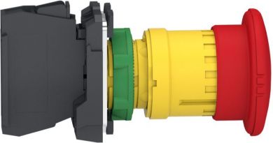 Schneider Electric Emergency stop switching off, Harmony XB5, plastic, red mushroom 40mm, 22mm, trigger latching turn t XB5AS8446 | Elektrika.lv