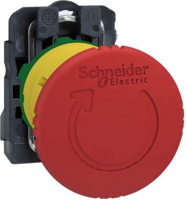 Schneider Electric Emergency stop switching off, Harmony XB5, plastic, red mushroom 40mm, 22mm, trigger latching turn t XB5AS8446 | Elektrika.lv