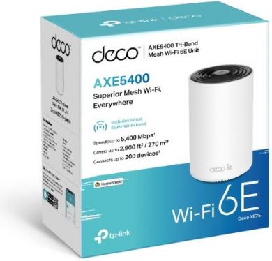 Tp-Link Wireless Router TP-LINK Wireless Access Point / Router 5400 Mbps Mesh Wi-Fi 6e 3x10/100/1000M Number of antennas 4 DECOXE75(1-PACK) DECO XE75-1-PACK- | Elektrika.lv