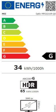 MSI Monitor MSI 31.5" Gaming/4K Panel QD-OLED 3840x2160 16:9 Matte 0.03 ms Swivel Pivot Height adjustable Tilt Colour Black MPG321URXQD-OLED MPG321URXQD-OLED | Elektrika.lv