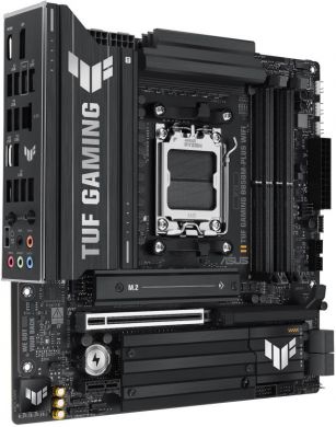 Asus Mainboard ASUS AMD B850 SAM5 Micro-ATX Memory DDR5 Memory slots 4 1xPCI-Express 4.0 1x 1xPCI-Express 4.0 16x 1xPCI-Express 5.0 16x 3xM.2 1xHDMI 1xDisplayPort 11xUSB 2.0 2xUSB-C 1xRJ45 5xAudio port GAMINGB850M-PLUSWIFI TUF GAMING B850M-PLU | Elektrika.lv